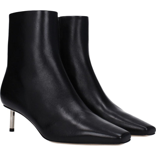 Off-White Black Leather Ankle Boots OF-8547450781961-EU38/US8