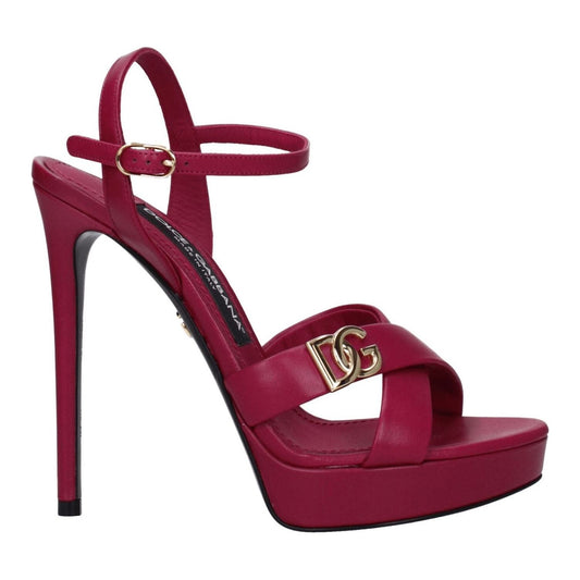 Dolce & Gabbana Pink Leather Platforms