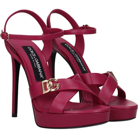 Dolce & Gabbana Pink Leather Platforms