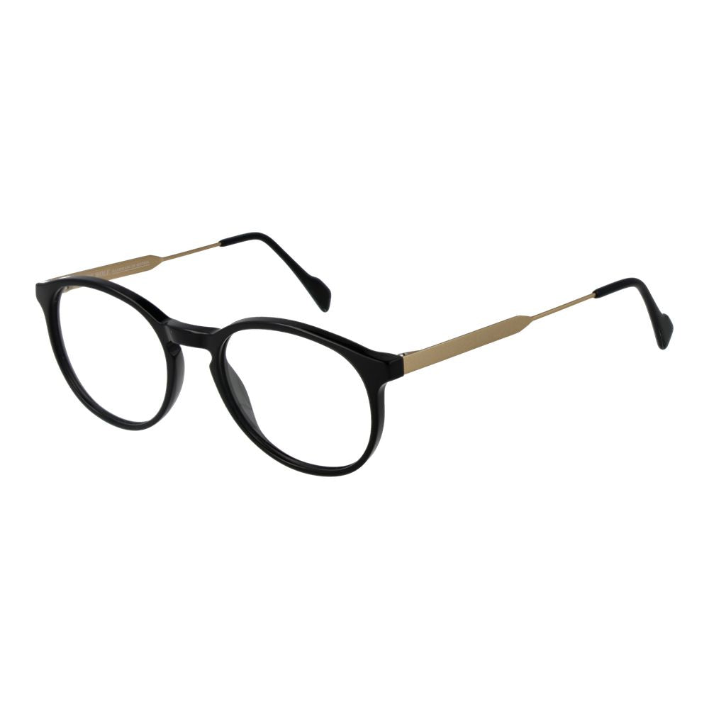 Andy Wolf Black Unisex Glasses Frame, full-rim acetate, demo lenses, panto style, 51-18-140 size