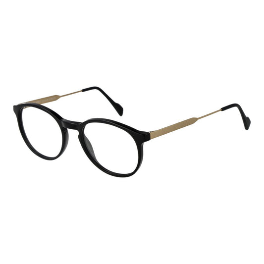 Andy Wolf Black Unisex Glasses Frame, full-rim acetate, demo lenses, panto style, 51-18-140 size