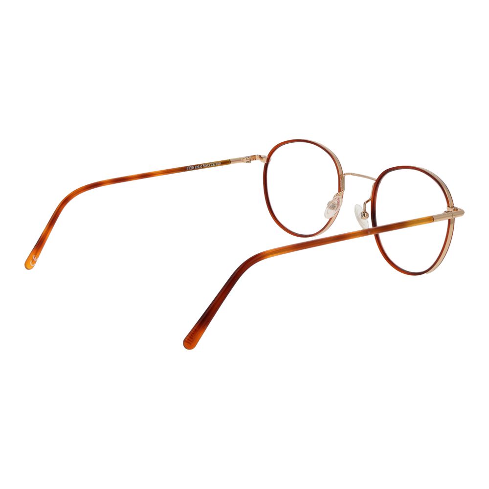 Andy Wolf Orange Unisex Glasses Frame with metal full-rim and plastic lenses, showing side angle view.