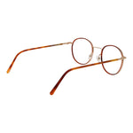 Andy Wolf Orange Unisex Glasses Frame with metal full-rim and plastic lenses, showing side angle view.