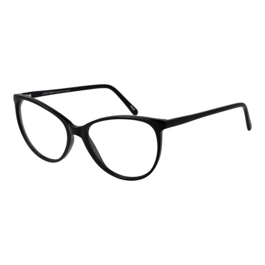 Andy Wolf Black Unisex Glasses Frame with full-rim acetate, cat eye style, 55-15-140 size, includes branded case