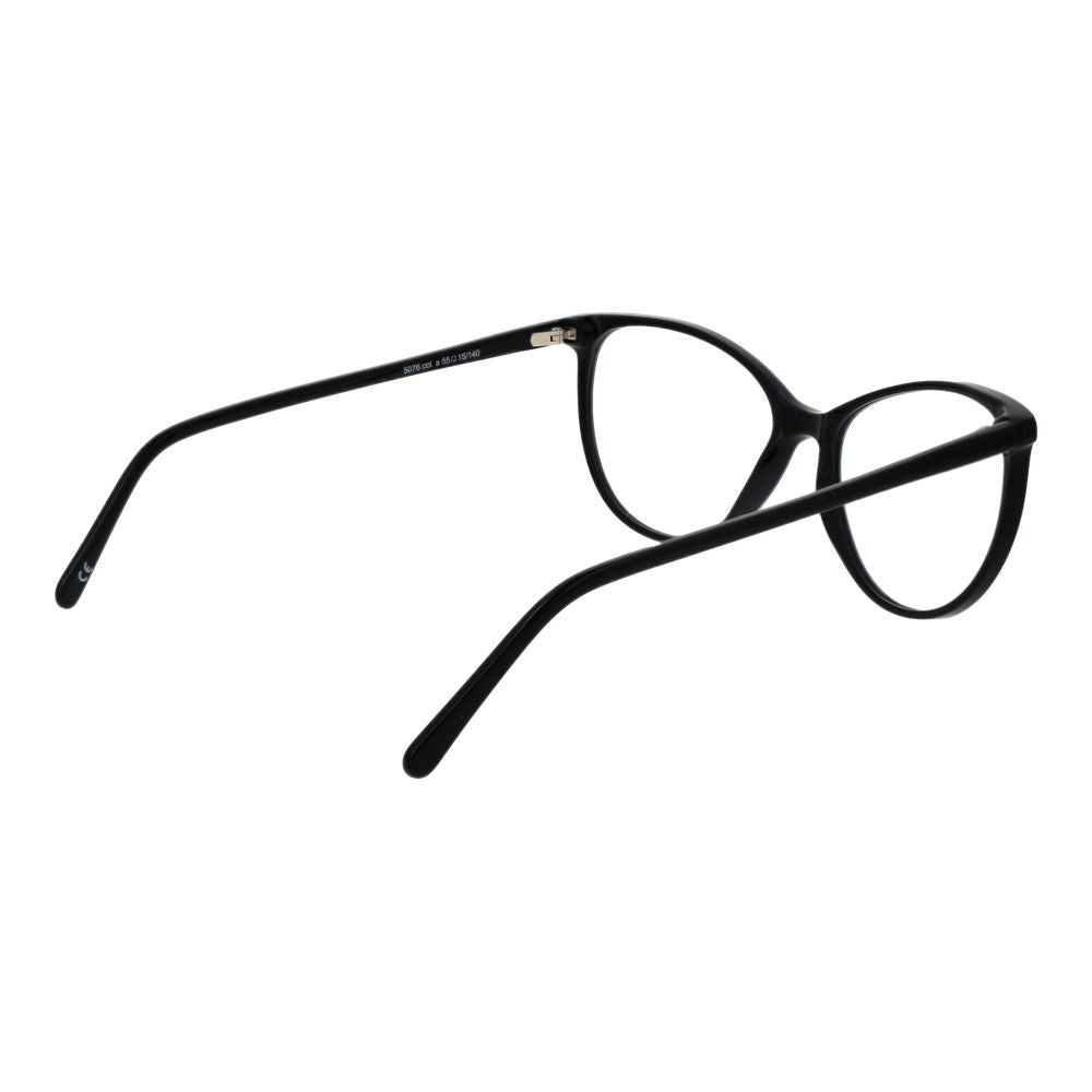 Andy Wolf Black Unisex Glasses Frame in black acetate, full-rim cat eye style, size 55-15-140, shown with demo lenses.