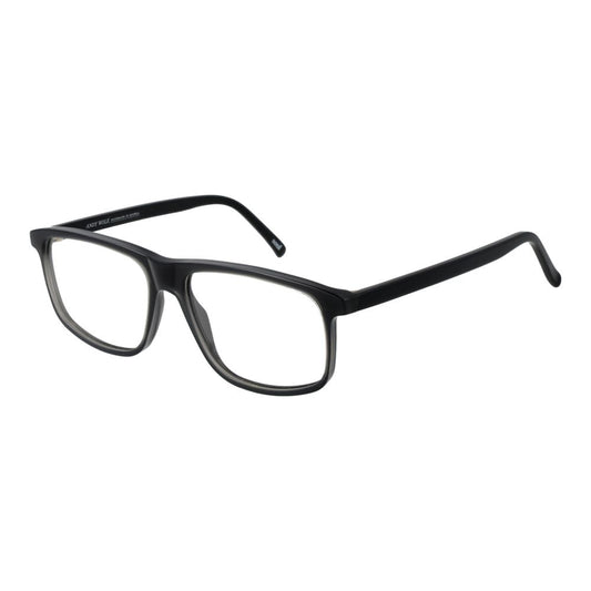Andy Wolf Black Unisex Glasses Frame, full-rim acetate, rectangular style, size 58-15-145, black color, with branded case included.