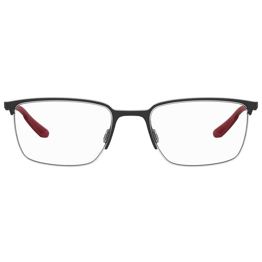 Under Armour Black Metal Frames glasses with red temple accents, model UA5005G003F41, measurements 54/19/140mm.
