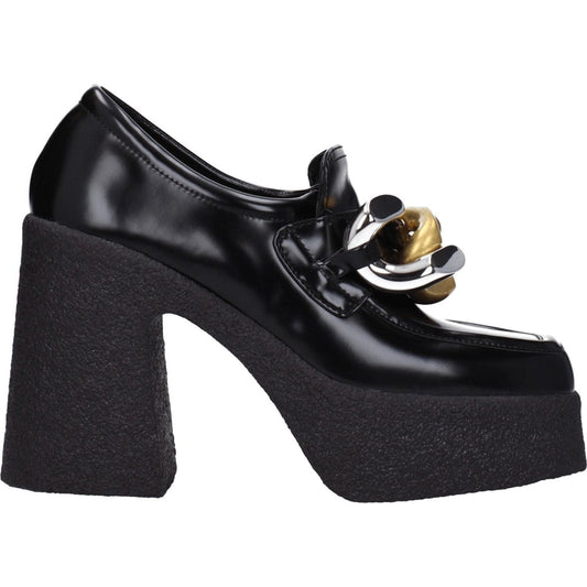 Stella McCartney Black Leather Platform Loafers ST-8547463528713-EU37/US7