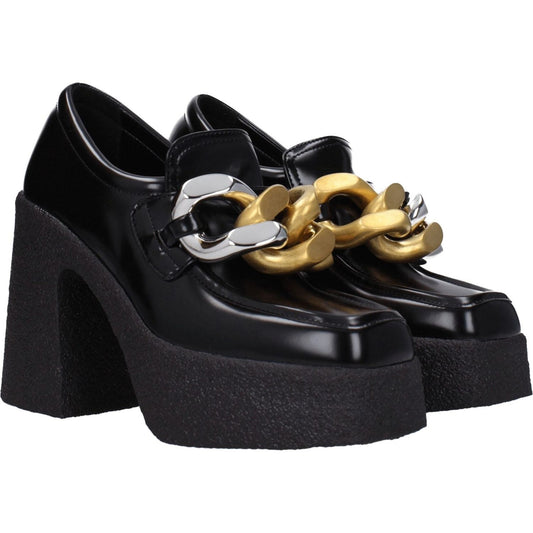 Stella McCartney Black Leather Platform Loafers ST-8547463528713-EU37/US7