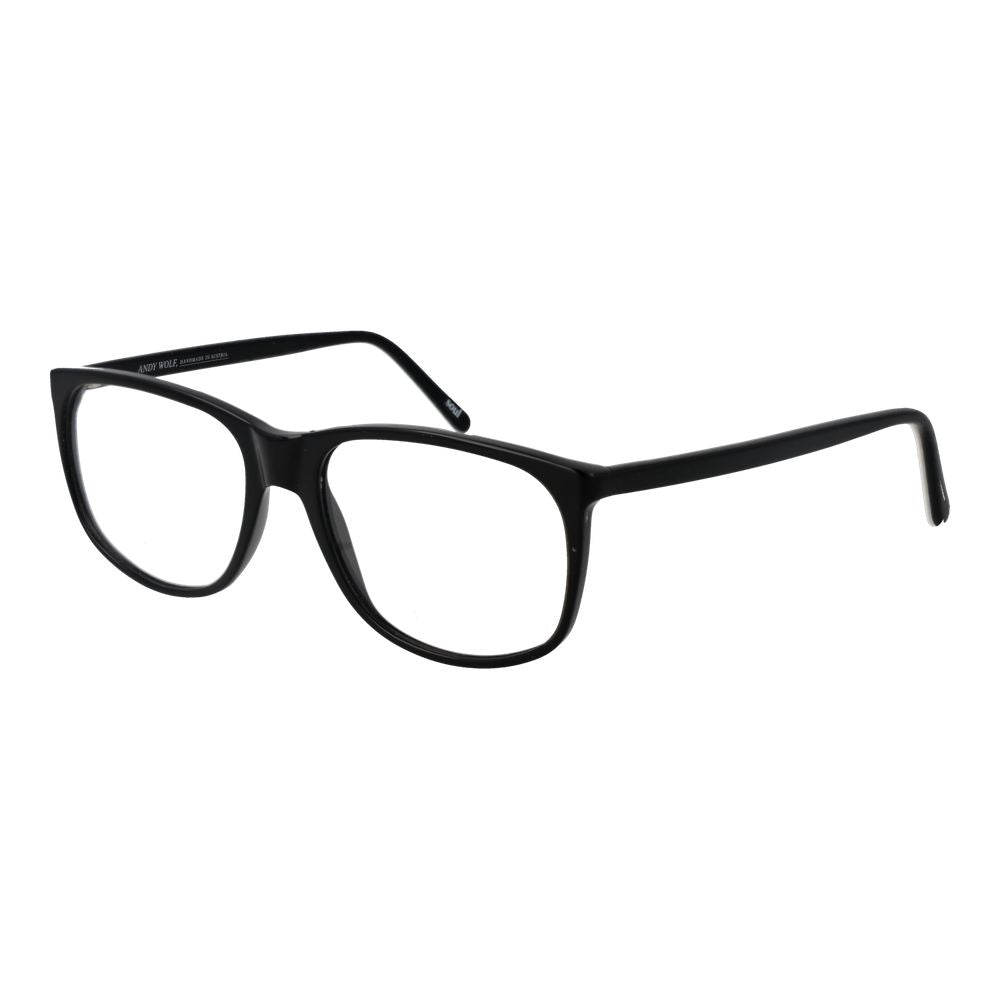 Andy Wolf Black Unisex Glasses Frame in full-rim black acetate with demo lenses, rectangle shape, size 58-17-145.