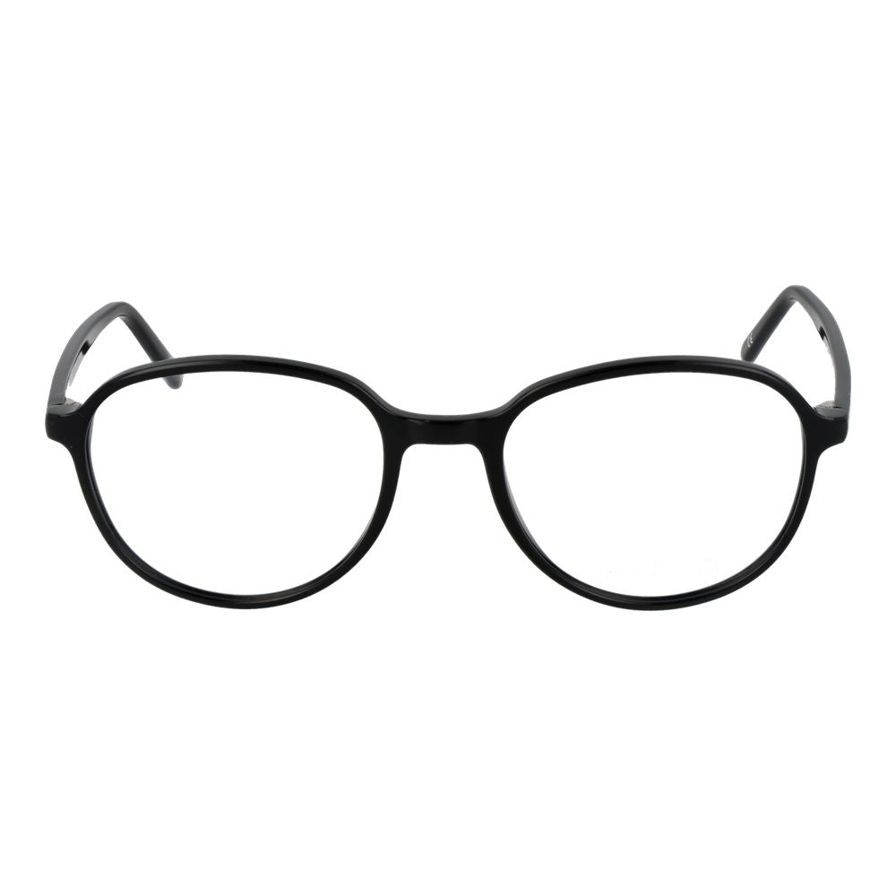 Andy Wolf Black Unisex Glasses Frame, full-rim acetate design with demo lenses, size 53-18-145, in black color with branded case.