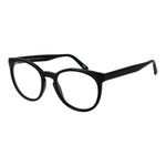 Andy Wolf Black Unisex Glasses Frame, acetate full-rim design with demo lenses, size 52-18-145, includes branded case.