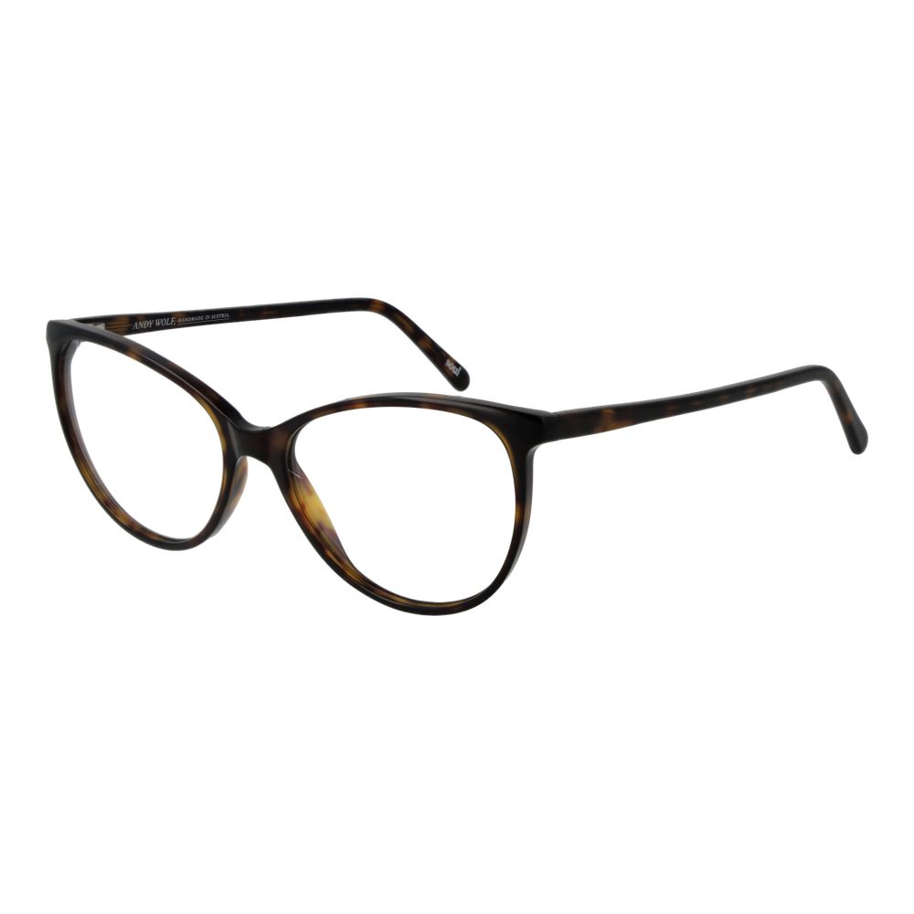 Andy Wolf Brown Unisex Glasses Frame in acetate with cat eye full-rim style and demo lenses.