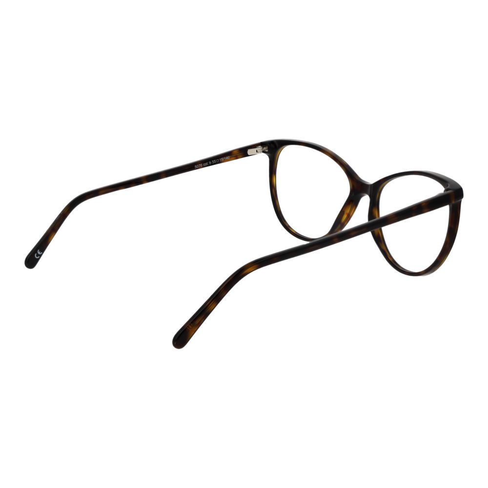 Andy Wolf Brown Unisex Glasses Frame, acetate full-rim cat eye design with demo lenses, shown from side view.