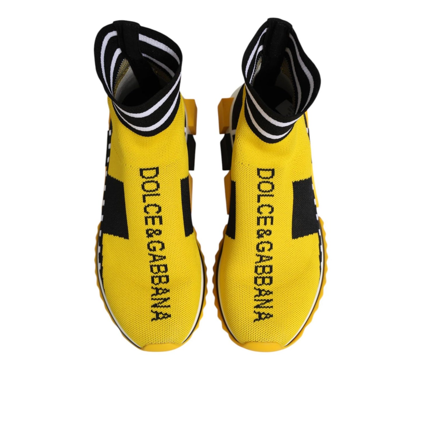 Dolce & Gabbana Yellow Black Sorrento Socks Sneakers Shoes