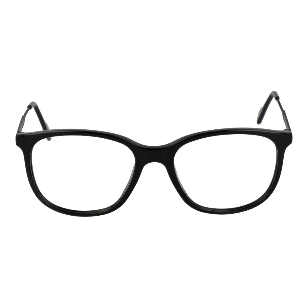 Andy Wolf Black Unisex Glasses Frame, black acetate full-rim square design with demo lenses, size 53-17-145, includes branded case.