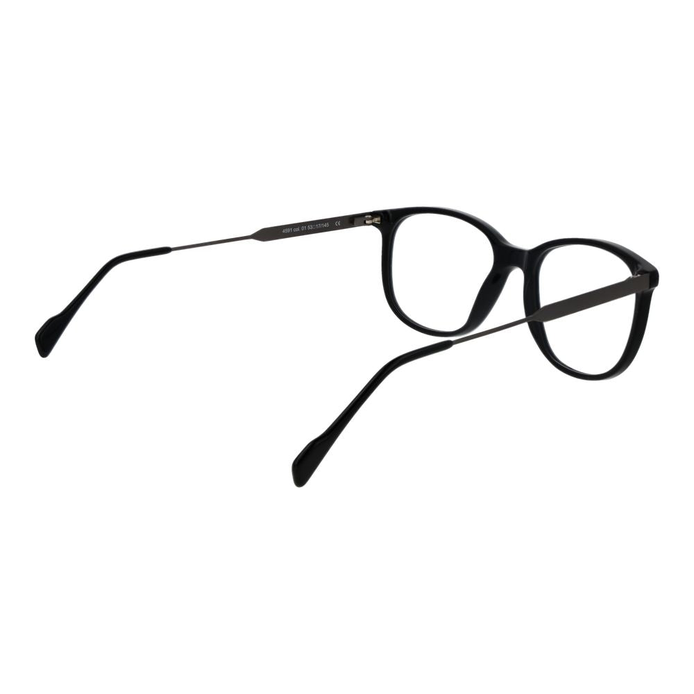 Andy Wolf Black Unisex Glasses Frame in acetate, full-rim style with demo lenses, size 53-17-145, including branded case