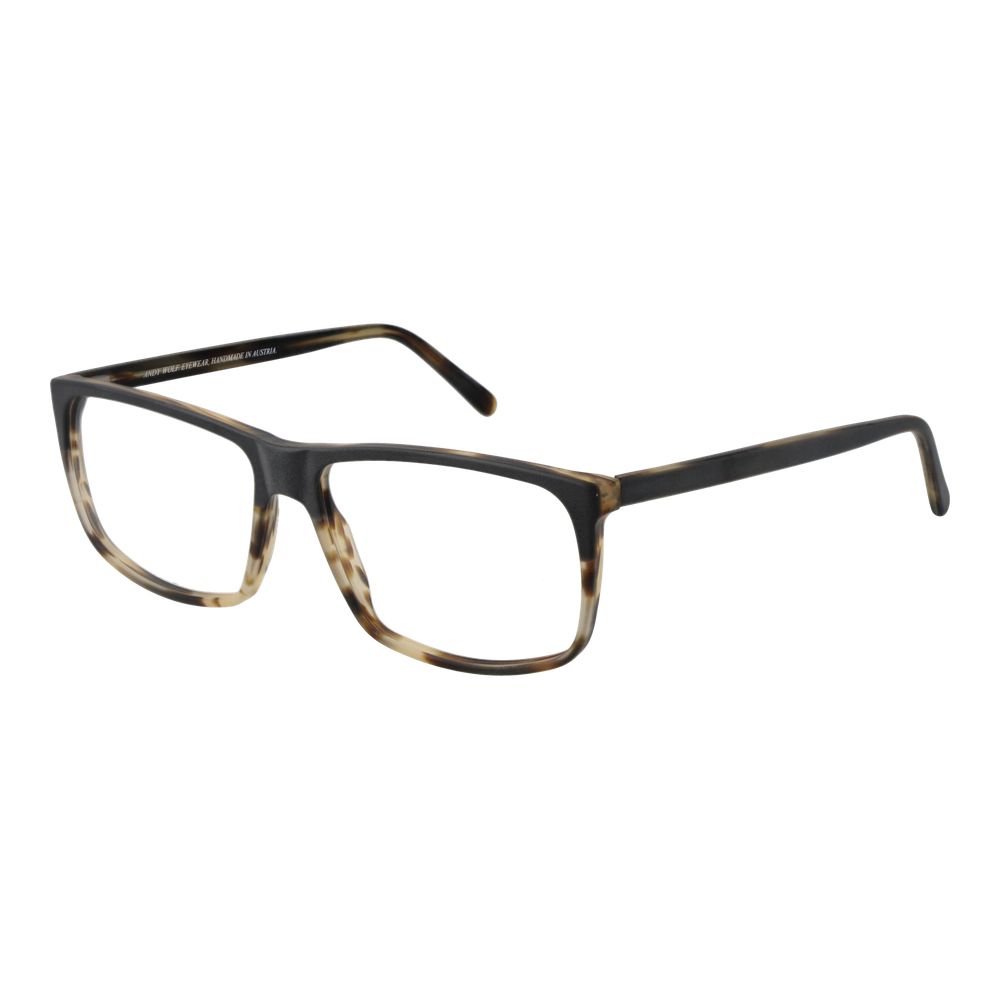 Andy Wolf Gray Unisex Glasses Frame in acetate, full-rim, rectangular style with demo lenses.