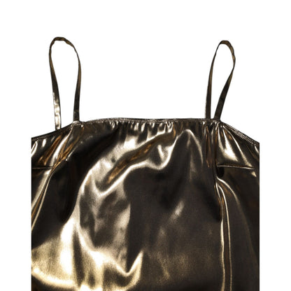 Dolce & Gabbana Metallic Gold Sleeveless A-line Mini Dress