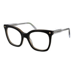 Polaroid Black Women Glasses Frame with full-rim acetate, square style, demo plastic lenses, and spring hinge for a stylish look.