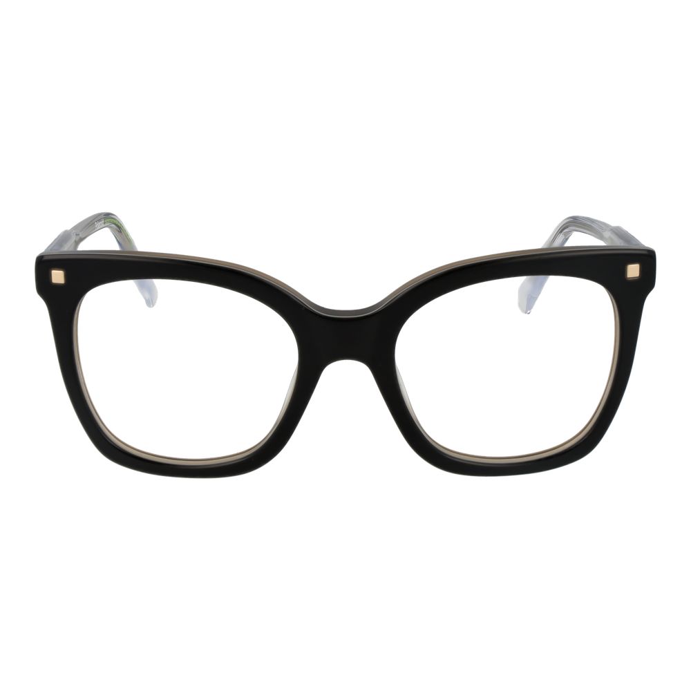 Polaroid Black Women Glasses Frame, acetate full-rim square style with demo lenses, includes branded case, size 51-20-145.