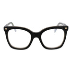 Polaroid Black Women Glasses Frame, acetate full-rim square style with demo lenses, includes branded case, size 51-20-145.