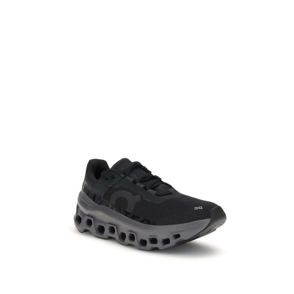 ON Black Polyester Athletic Sneakers featuring technical design with lace-up closure and reinforced sole for cushioning and modern look.