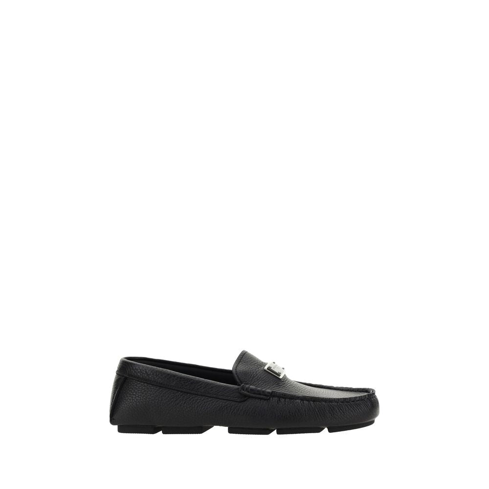 Dolce & Gabbana Black Rubber Slip-On Loafers