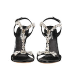 Dolce & Gabbana Black Keira Crystals Heels Sandals Shoes