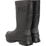 Dolce & Gabbana Metallic Black Pull On Rain Boots Men Shoes MV7883-41