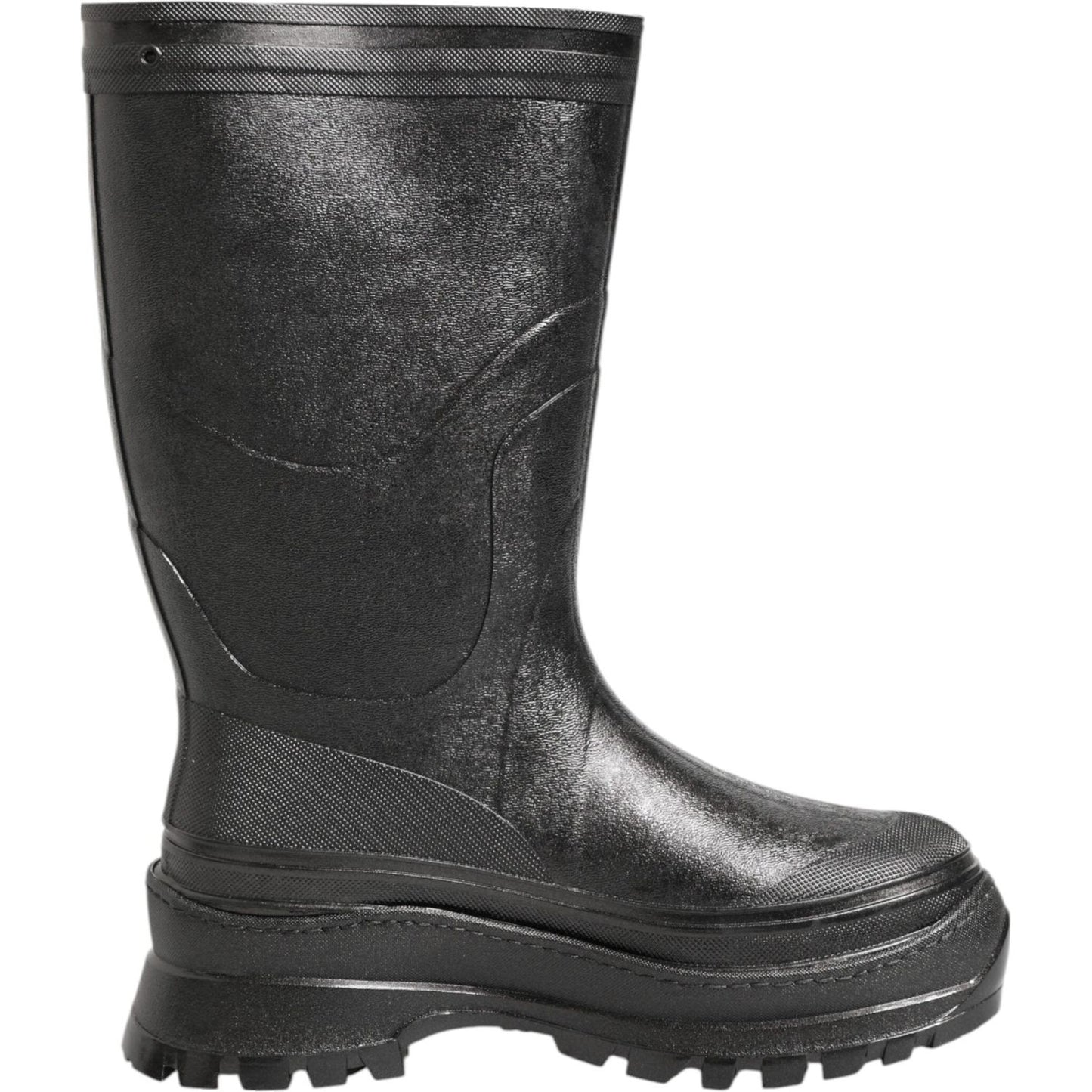 Dolce & Gabbana Metallic Black Pull On Rain Boots Men Shoes MV7883-41