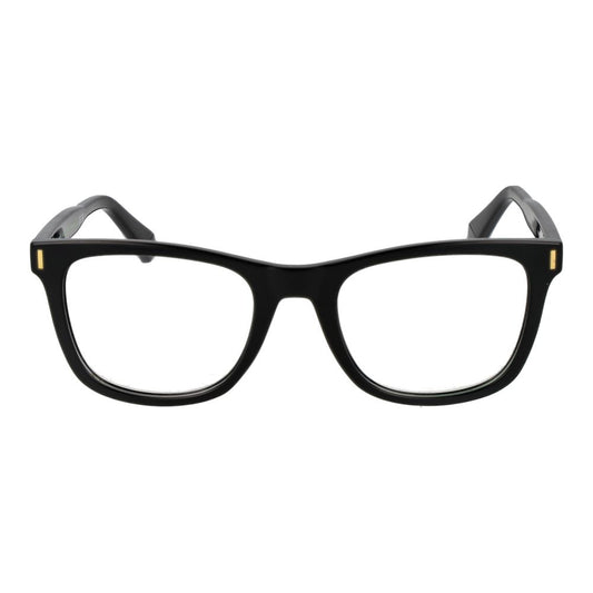 Polaroid Black Unisex Glasses Frame with full-rim rectangle style, 51-10-145 size, polyester material, demo lenses.