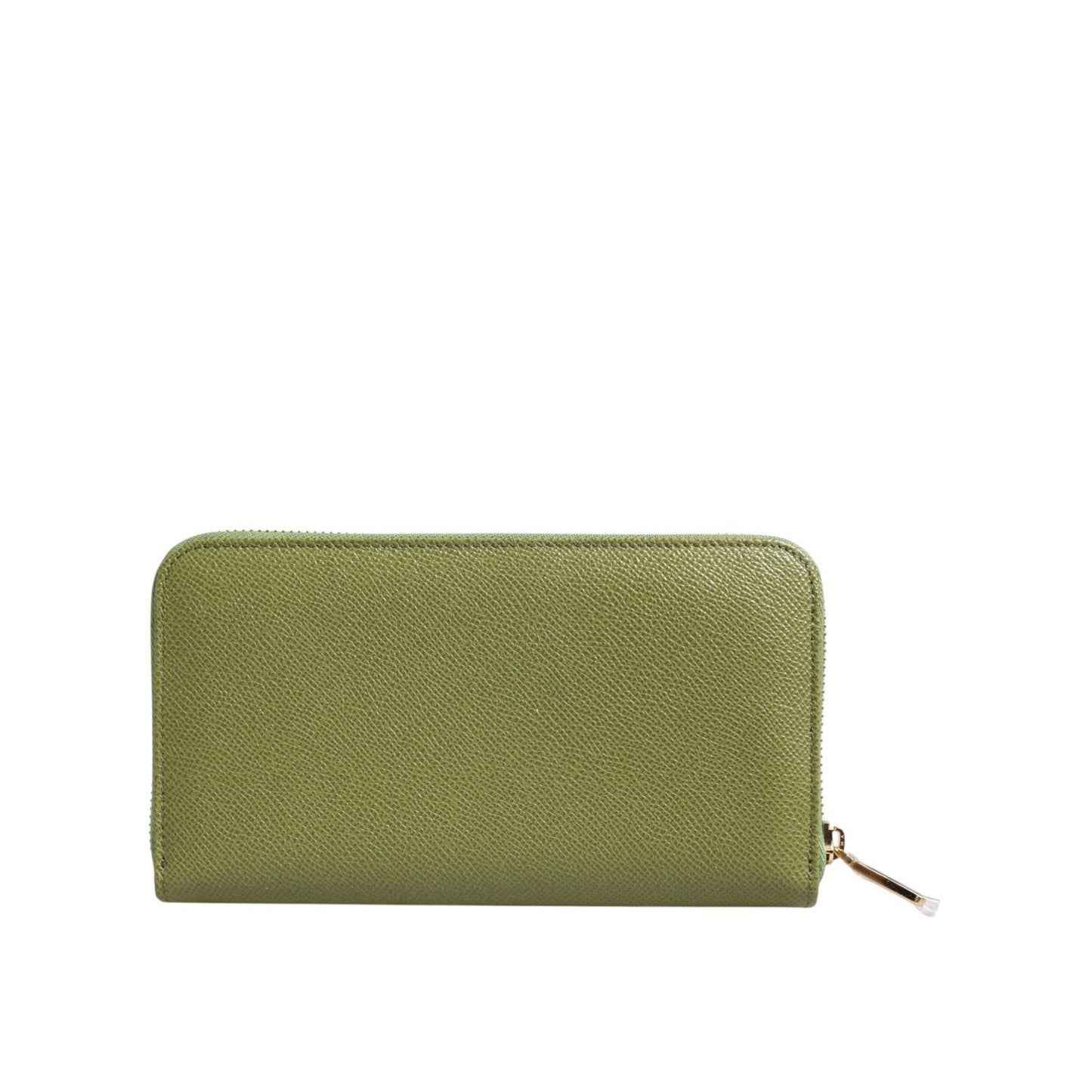 Dolce & Gabbana Green Leather Logo Plaque Zip Around Continenta Wallet BAG4687