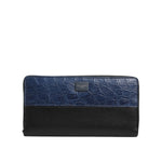 Dolce & Gabbana Black Blue Exotic Leather Men Continental Clutch Wallet BAG4696
