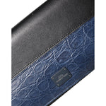 Dolce & Gabbana Black Blue Exotic Leather Men Continental Clutch Wallet BAG4696