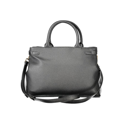 Twinset Black Polyethylene Women Handbag with detachable shoulder strap and dual compartments, perfect for day-to-night style.