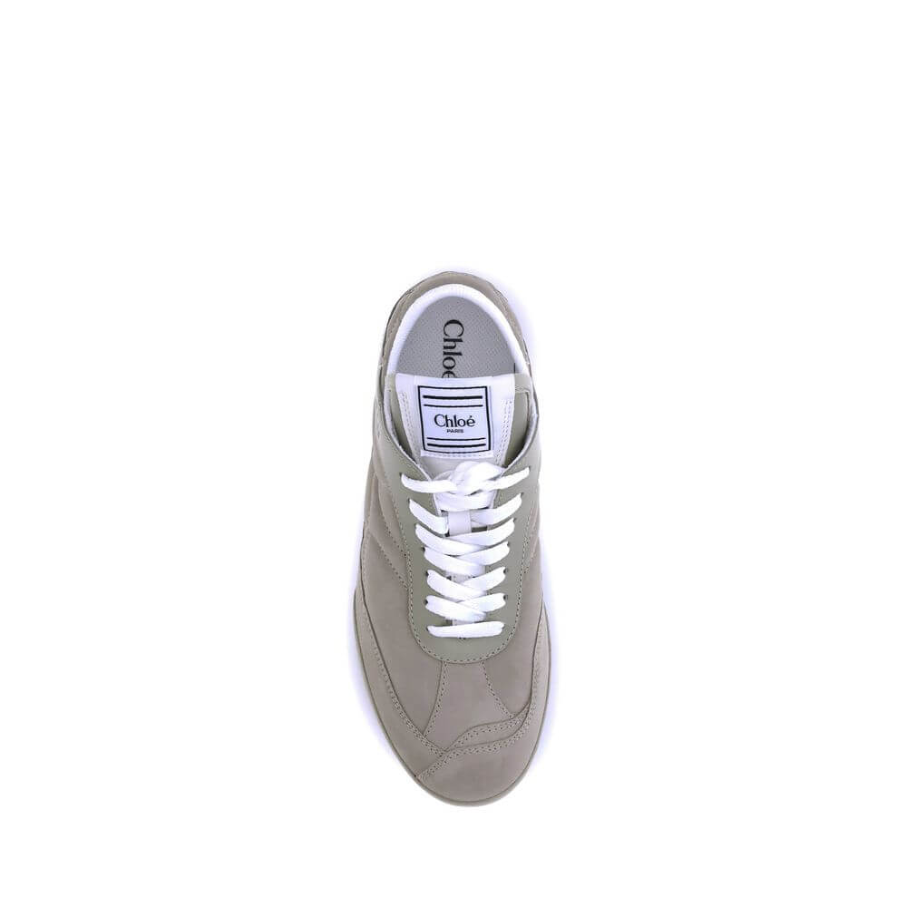 Chloé Beige Calf Leather Bos Taurus Low Top Sneakers