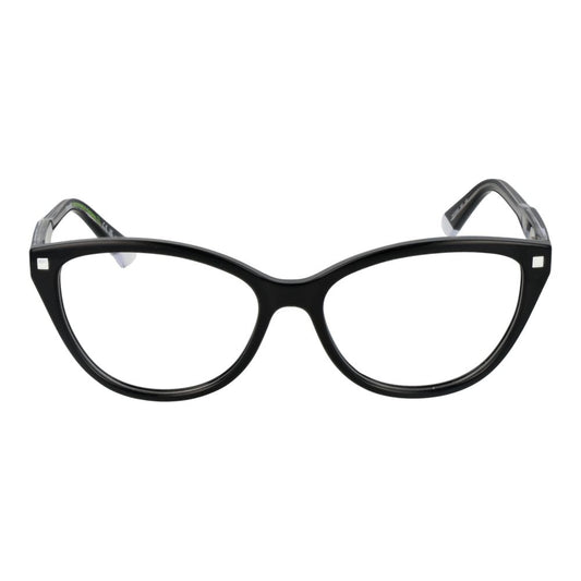 Polaroid Black Women Glasses Frame, full-rim cat eye style with cellulose propionate material, ideal for stylish eyewear.
