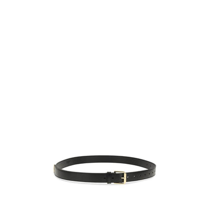 Givenchy Black Calf Leather Bos Taurus Regular Belt with metal details and GIVENCHY logo, luxury fashion accessory for modern elegance.
