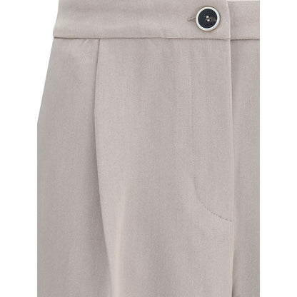 Cruna Beige Polyester Casual Pants