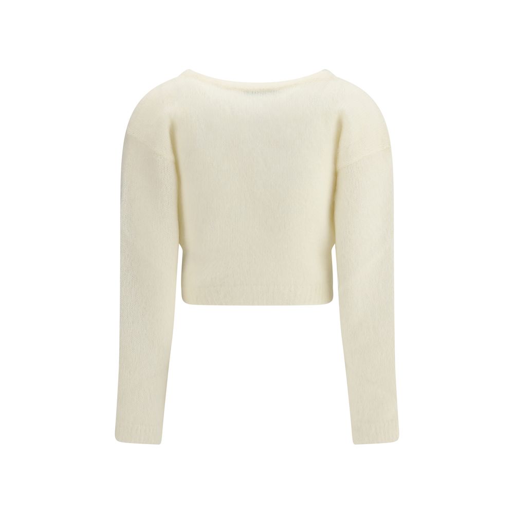 Alessandra Rich White Mohair Cardigan