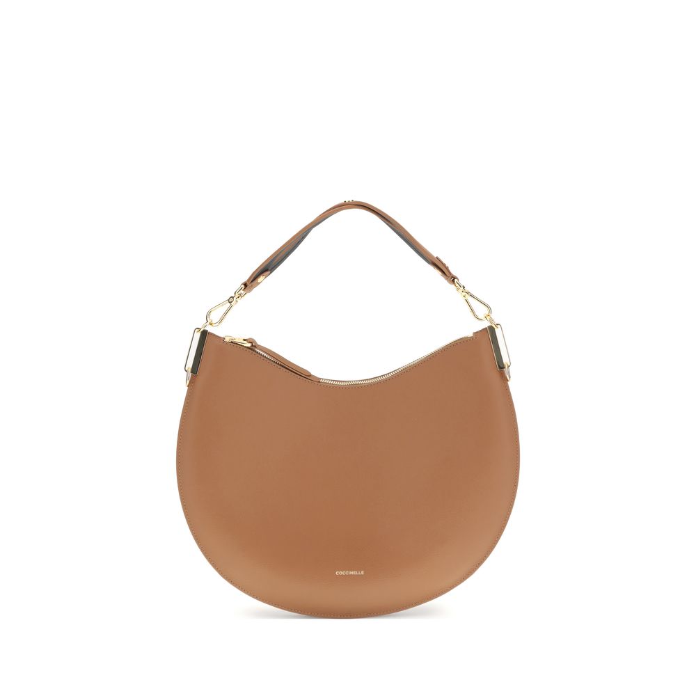 Coccinelle Beige Calf Leather Bos Taurus Shoulder Bag