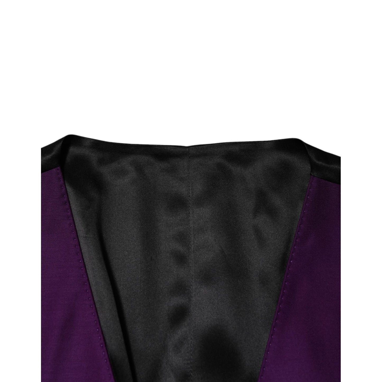 Dolce & Gabbana Purple Wool Dress Formal Waistcoat Vest