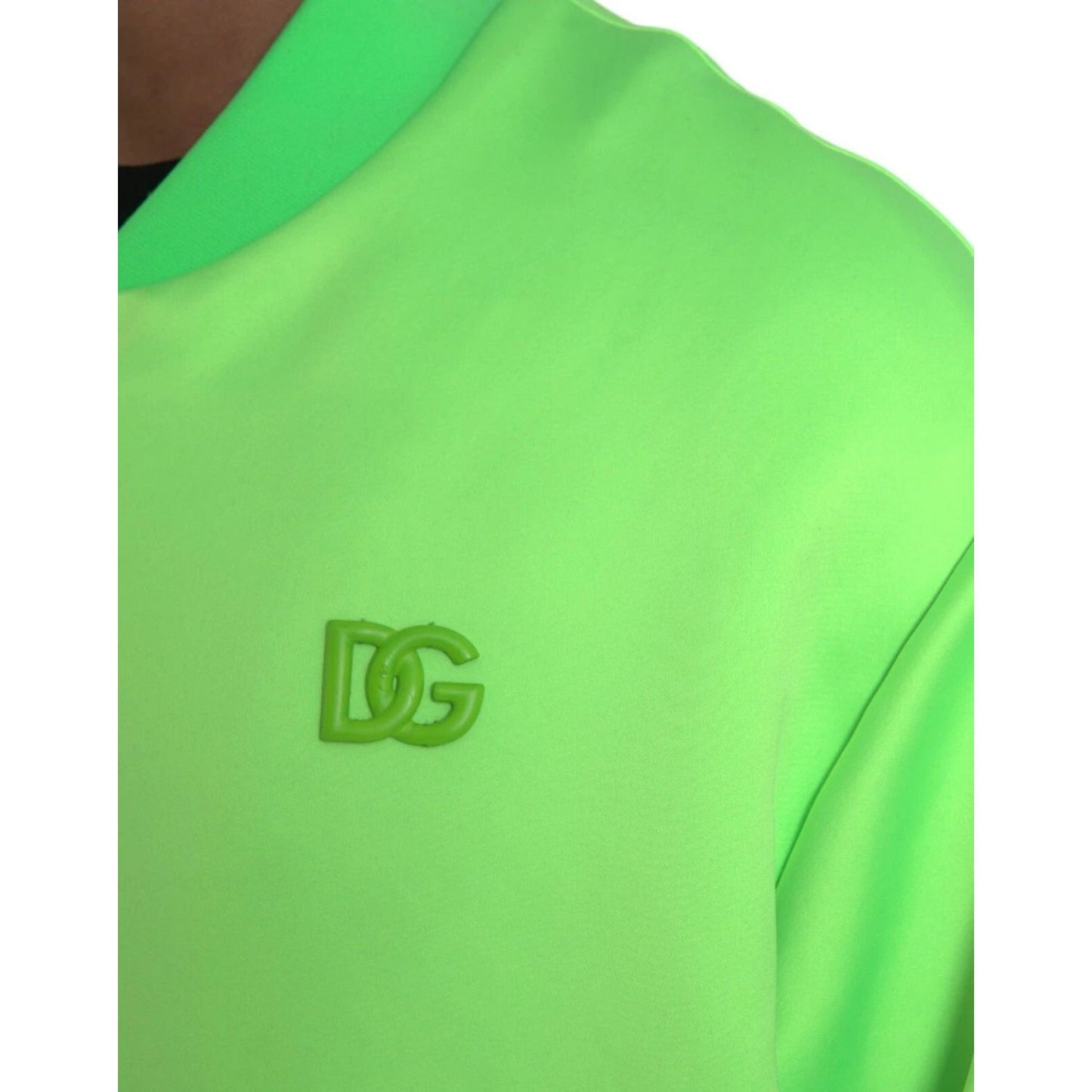 Dolce & Gabbana Neon Green Polyester Long Sleeves Men Bomber Jacket JKT3842-54