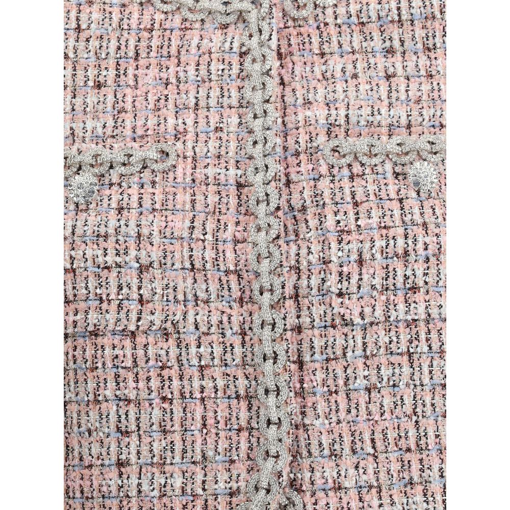 Self-Portrait Multicolor Wool Coat