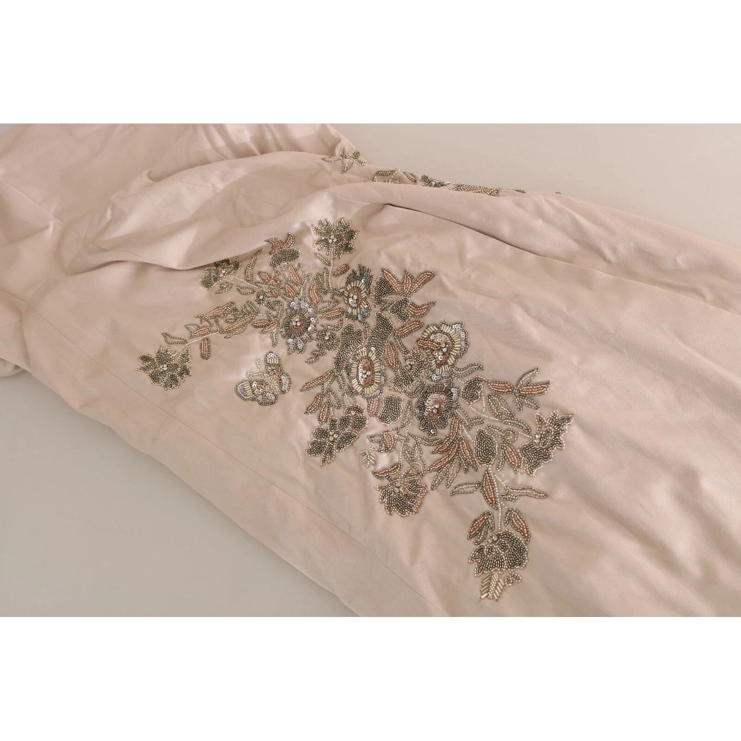 Dolce & Gabbana Beige Sequined Flower Flare Ball Gown Dress DR1687-42