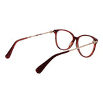 Max Mara Red Women Glasses Frame, round full-rim style, 54-14-140, acetate material, demo lenses, branded case included.