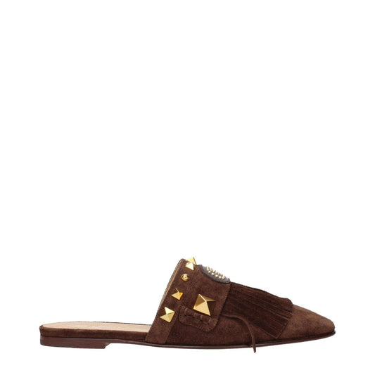 Valentino Garavani Brown Leather Slippers Sandals VA-15269055201545-EU36/US6