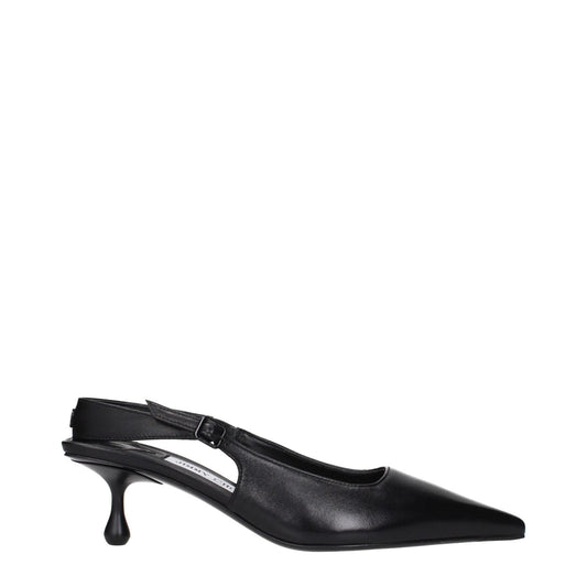 Jimmy Choo Black Leather Flat Sandals JI-15269028200713-EU36/US6