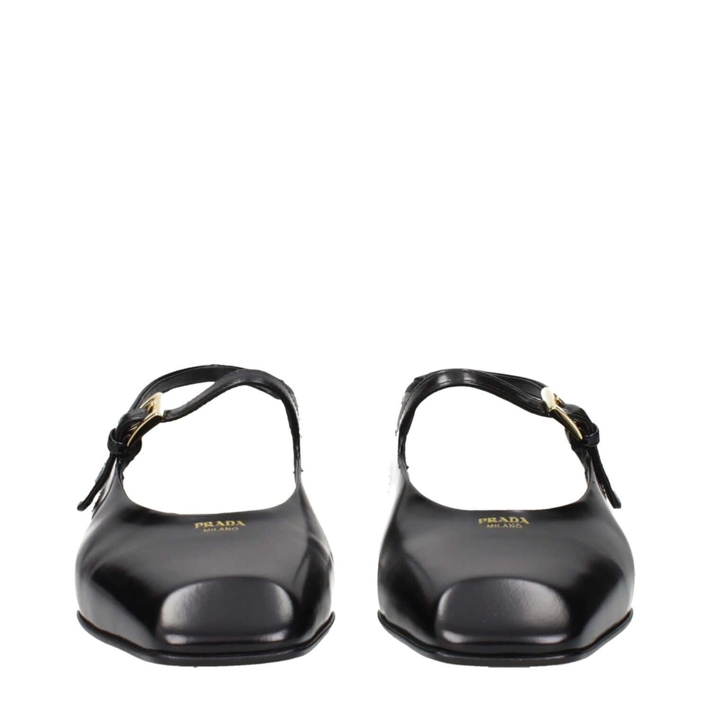 Prada Black Leather Flat Sandals